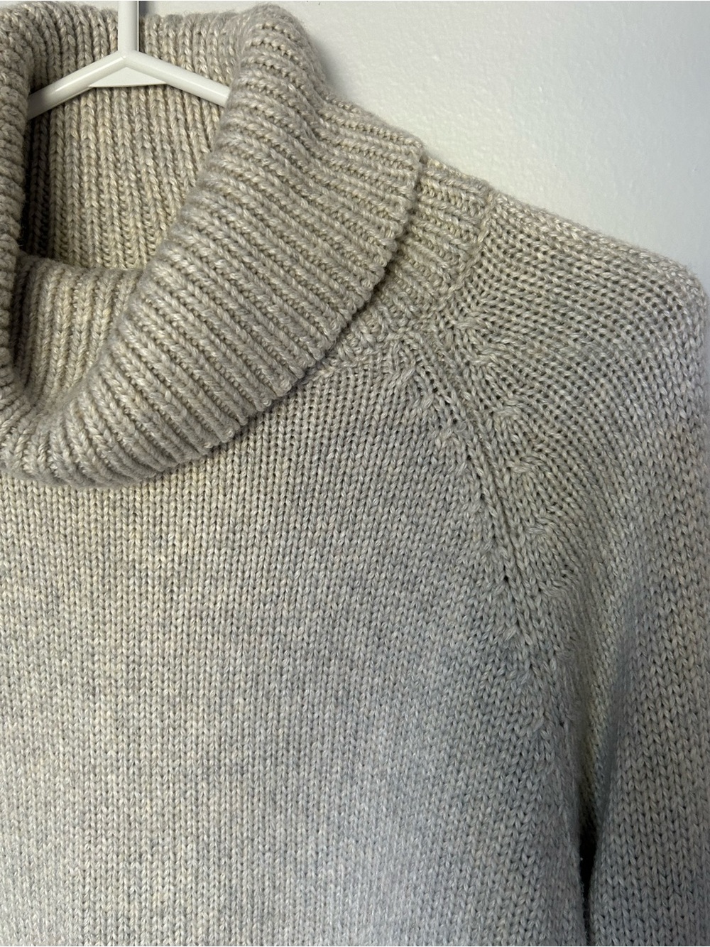Tentree Highline Wool Turtleneck Sweater XL Fossil Heather Wool Blend